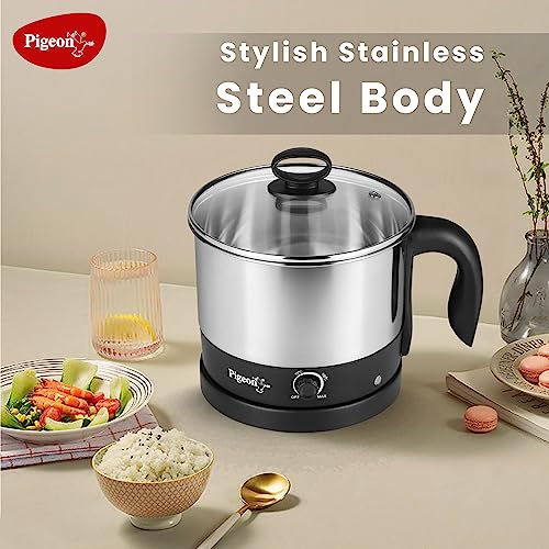 Pigeon By Stovekraft 1.5 Liters Multipurpose Kessel 3 In 1 Value Pack, Multi Cooker, Idli Stand With 3 Plates, Steamer With Stainless Steel Stand (Black & Silver), 600 Watts - Image 4