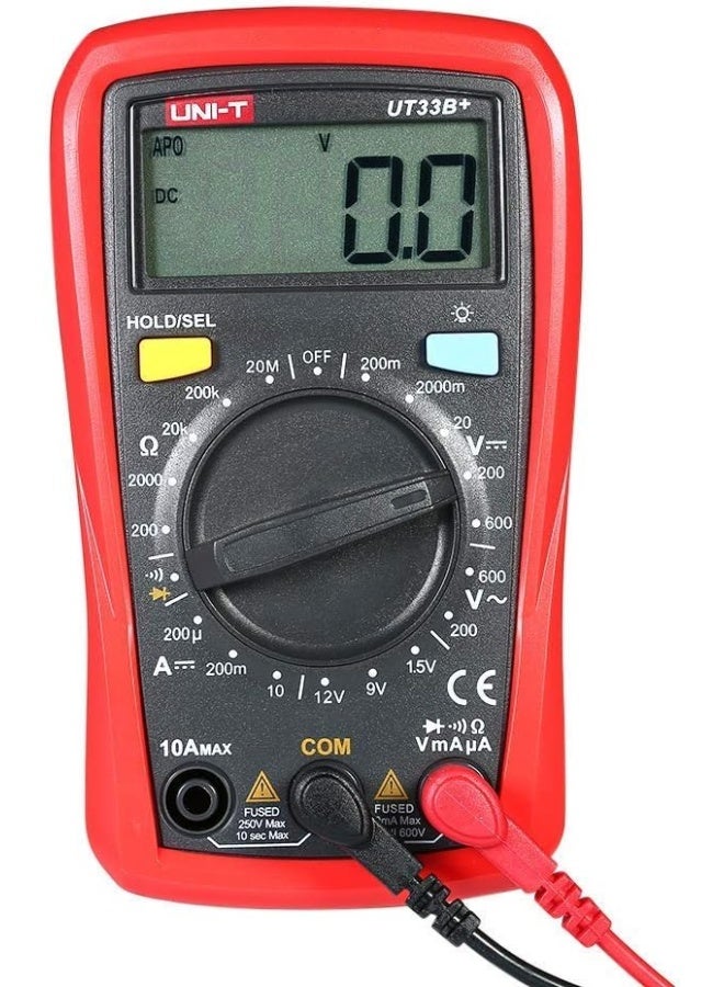 Uni-T Ut33B+ Handheld Lcd Digital Multimeter Dc/Ac Voltage Dc Current Meter Resistance Tester Voltmeter Ammeter - Image 1