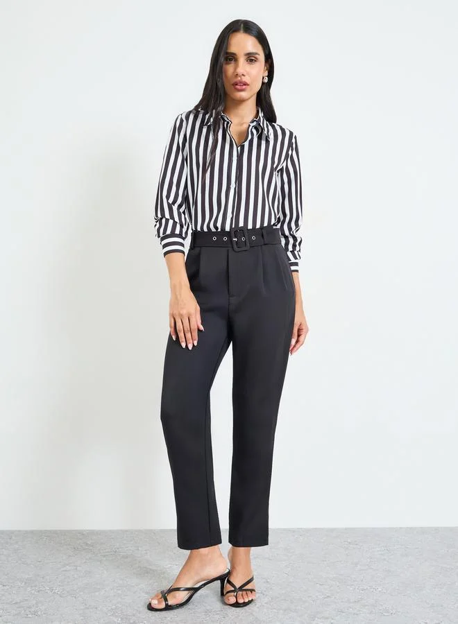 Take Two Striped Long Sleeve Button-Down Shirt