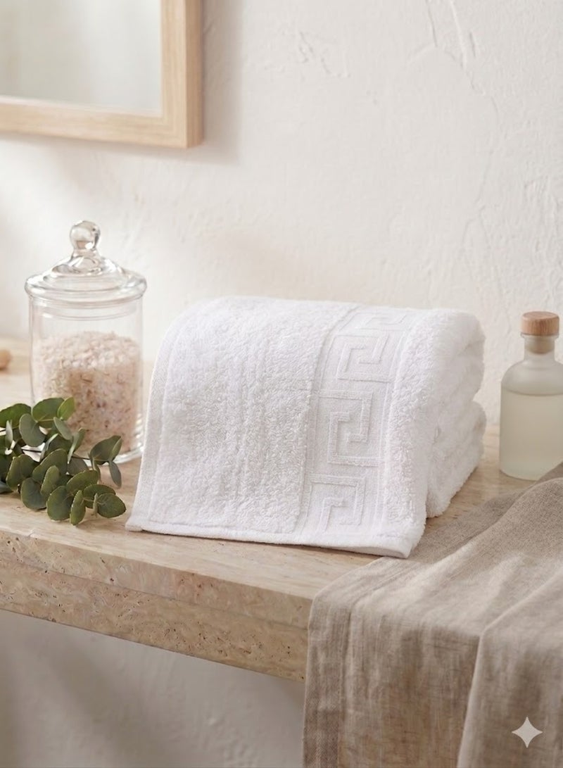 Large Bath Towel 90x150 cm - 100% Premium Egyptian Cotton - Ultra Soft & Highly Absorbent - Hotel Quality - Brilliant White - Image 1