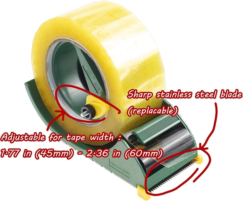 Prosun 2 Inch Packing Tape Gun Dispenser, Width-Adjustable Box Sealer, Lightweight Ergonomic Industrial Heavy Duty Tape Cutter for Carton, Packaging and Box Sealing, Pink - Image 2