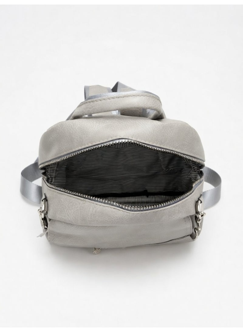 Stylish Multi-Functional Backpack-Premium Convertible Crossbody Bag for Women-Silver - Image 3