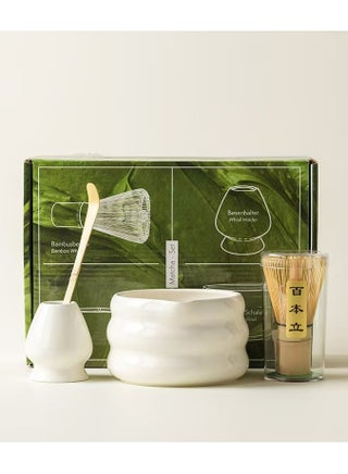 4-Pieces Matcha Tea Set, Traditional Japanese Handmade Matcha Whisk Kit, Perfect for Tea Ceremony, Gift Giving, and Daily Relaxation (White) - pzsku/Z8E5FD9F8A9FB299431BBZ/45/1751706690/9ff3843f-74d4-4886-b5f6-ef4c0e191a01