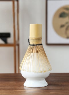 EZGOZ 4-Piece Traditional Handmade Matcha Tea Whisk and Bowl Tool Gift Kit White  - Image 2