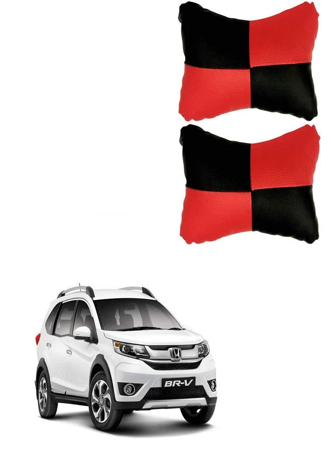 Adroitz Red Check Design Car Neck Rest Cushion with Adjustable Straps_81 - Image 1