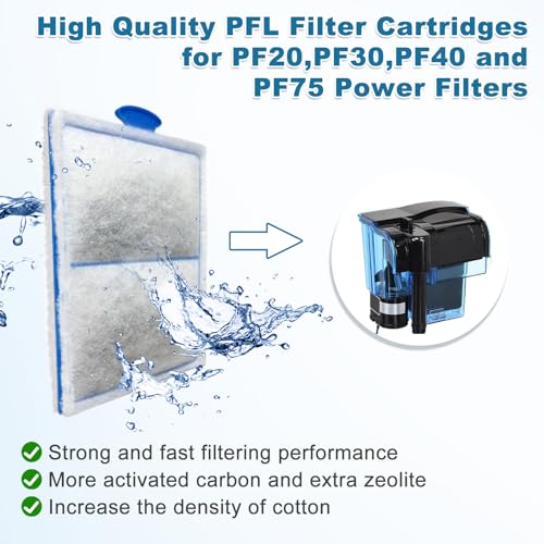 driamor 6 Pack PF-L Filter Cartridges, Fish Tank Aquarium Filter Cartridge Replacement with Zeolite Compatible with PF20, PF30, PF40 and PF75 Power Filters - Image 2