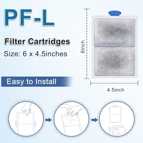 driamor 6 Pack PF-L Filter Cartridges, Fish Tank Aquarium Filter Cartridge Replacement with Zeolite Compatible with PF20, PF30, PF40 and PF75 Power Filters - Image 4