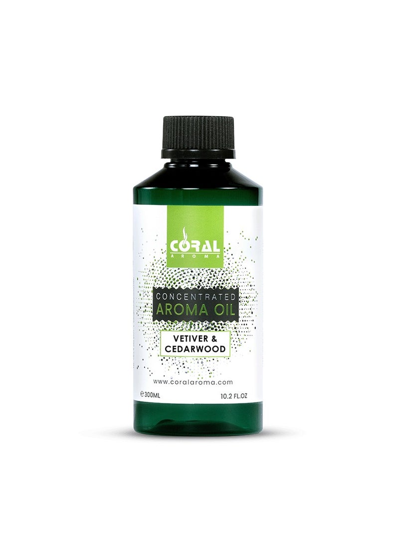 CORAL AROMA Vetiver And Cedarwood Aroma Oil | 300 ml | Scented Diffuser Oil - Image 1
