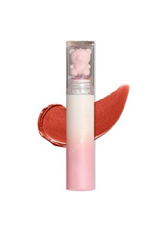 KWOLYKIM Pink Bear Matte Velvet Lip Gloss Moisture Smooth Lip Glaze Waterproof Long Lasting Lip Stain Cute Beauty Makeup Nude Pink