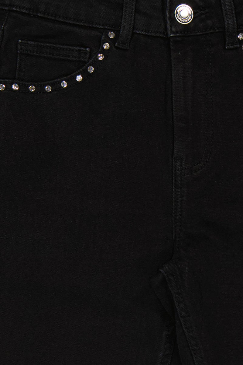Mohito Women Skinny Fit Plain Stretchable Denim, Black - Image 4