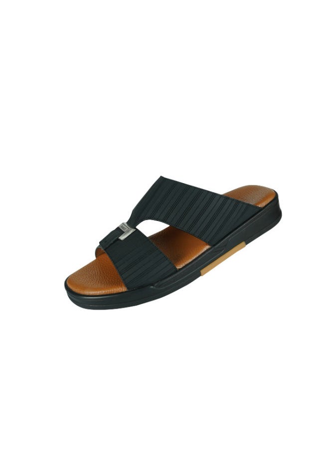 barjeel uno - Barjeel Uno Mens Arabic Sandals MSA-103 Black - Image 1