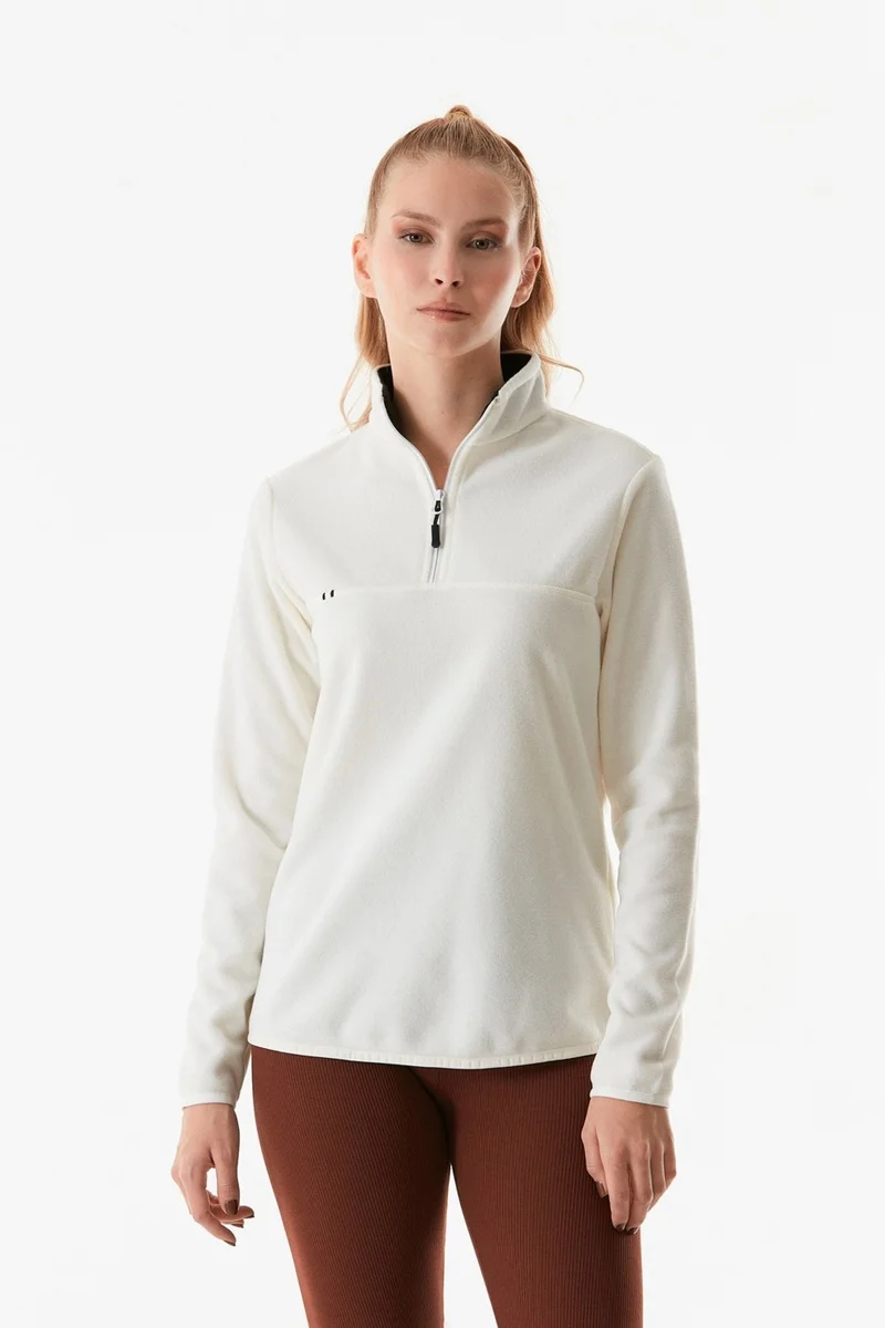 فولامودا Basic Half Zipper Stand Collar Fleece Sweatshirt
