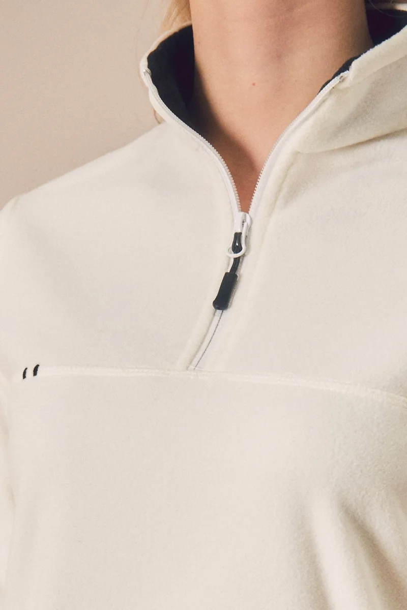 فولامودا Basic Half Zipper Stand Collar Fleece Sweatshirt