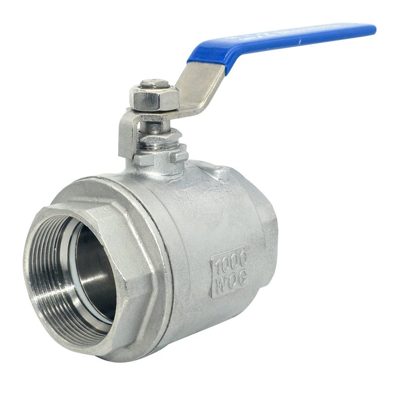 DAN SPEED 2" NPT Female 316 Stainless Steel Full Port Ball Valve Vinyl Handle WOG1000 - Image 1