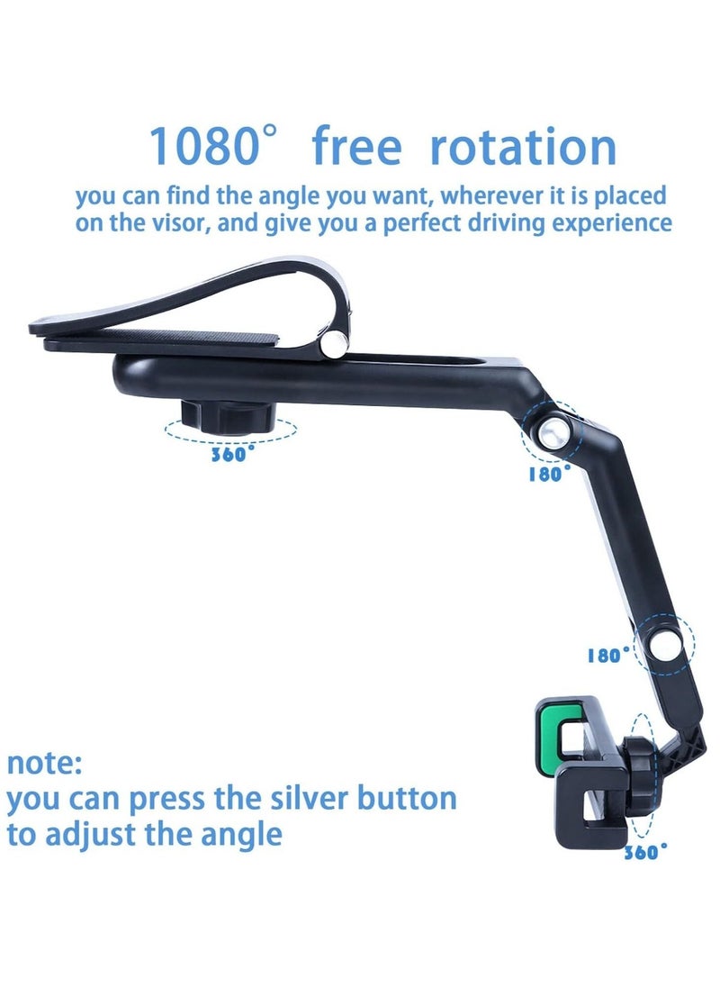Green Cell Phone Holder for Car，Mount Clip for Car Cellphone，360° Rearview Phone Holder for Car Sun Visor，Perfectly for iPhone pro, 13/12pro,XR,XS,Pro,Samsumg,Andriod, Car Accessories - Image 2