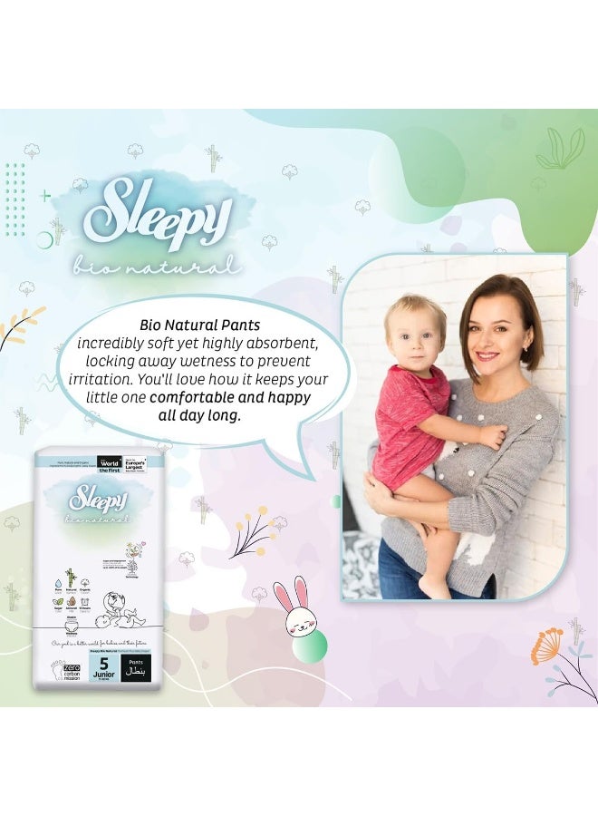 Sleepy Bio Natural Pants Size 5, 80 Count, 2 X 40 Pieces, Organic Comfort Superior Absorbency, Eco-Friendly Hypoallergenic - Image 4