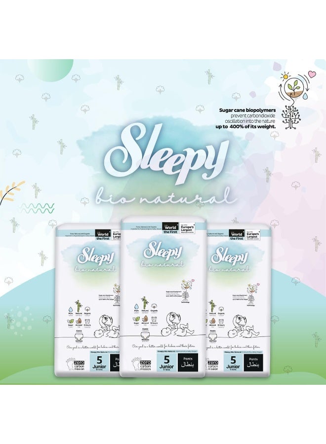 Sleepy Bio Natural Pants Size 5, 80 Count, 2 X 40 Pieces, Organic Comfort Superior Absorbency, Eco-Friendly Hypoallergenic - Image 3