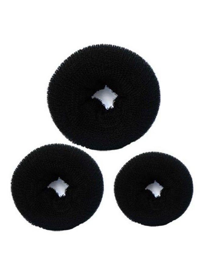 Chanderkash Hair Donuts All 3 Different Sizes + 2 Pcs Black Sponge Hair Clip Volume Bump It Padding Bun Updo (Pack Of 3) - Image 5