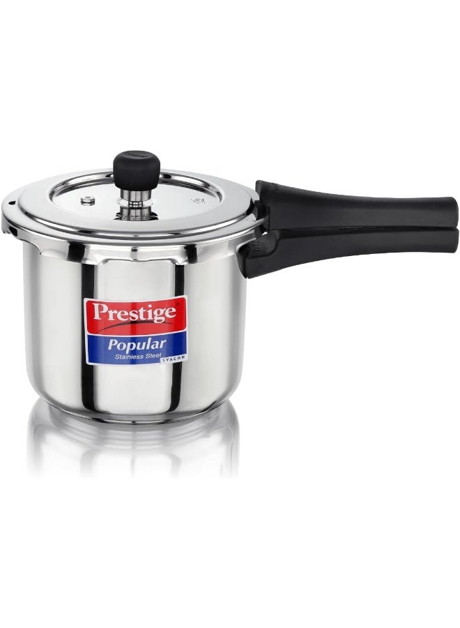 Prestige 3.00Liters Prestige Popular Svachh Spillage Control Stainless Steel Outer Lid Pressure Cooker, 3 L (Silver) silver - Image 1