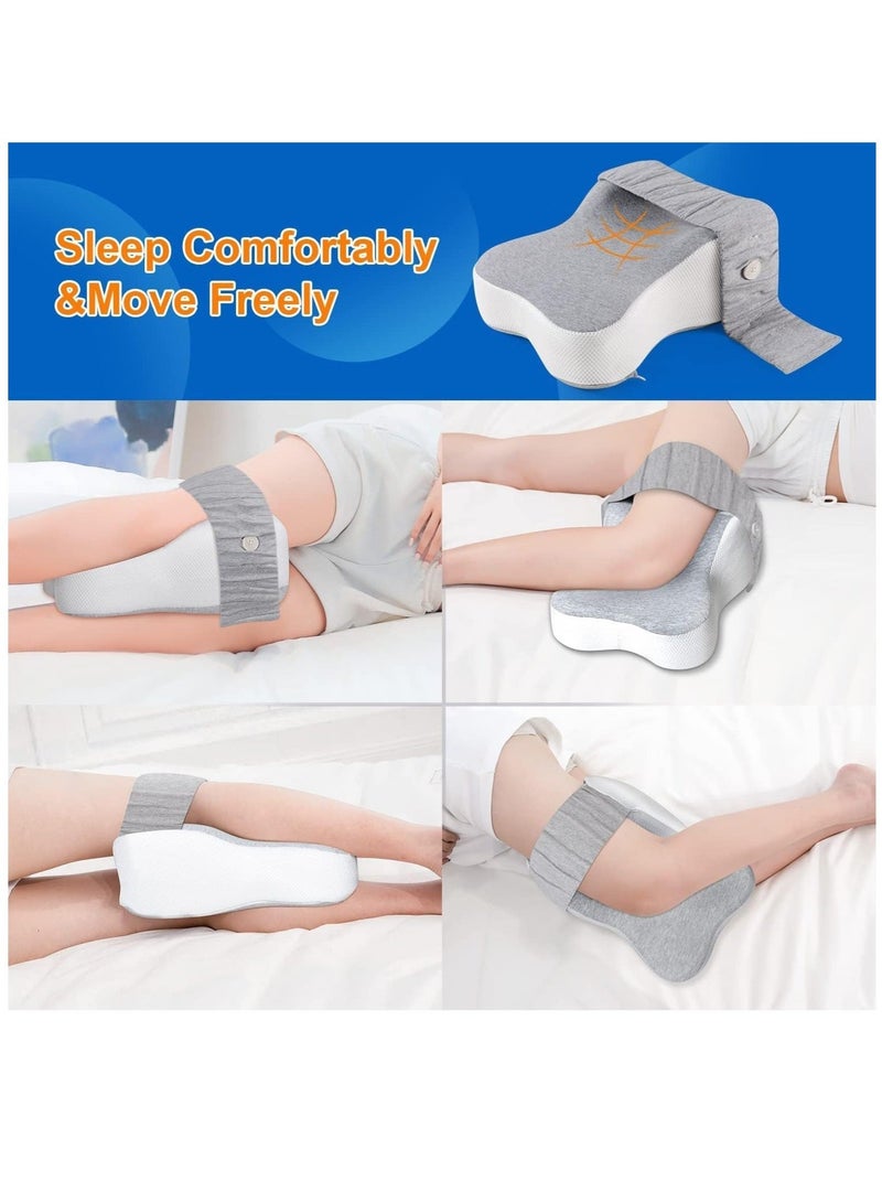WALALLA Portable Ergonomic Semicircle Round Shape Knee Pillow, Leg Pillows for Side Sleepers Separates the Knees for Promote Sleeping with Fixed Straps (L Size） - Image 5