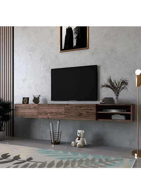 Brown TV hanging table and bookcase - TV53