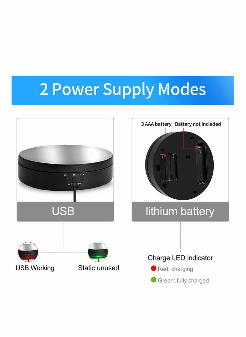 Generic - Motorized 360 Degree Rotating Display Stand with USB Power for Photography and Jewelry Showcase, Max Load 6.6Lb, Ideal for Product Presentations - Image 1