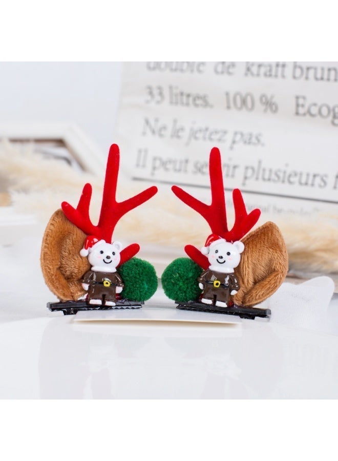 ووفيكسر مشابك شعر قرون الغزلان لعيد الميلاد، 3 أزواج، مشبك شعر على شكل غزال الرنة لعيد الميلاد، دبابيس شعر على شكل قرون الغزلان، إكسسوارات شعر للحفلات للنساء والفتيات - Image 4