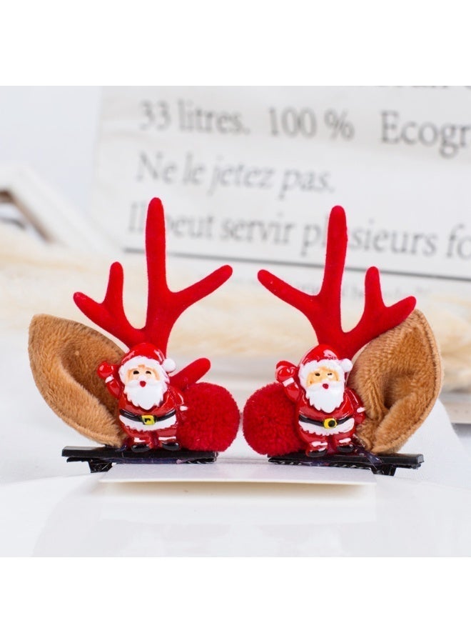 ووفيكسر مشابك شعر قرون الغزلان لعيد الميلاد، 3 أزواج، مشبك شعر على شكل غزال الرنة لعيد الميلاد، دبابيس شعر على شكل قرون الغزلان، إكسسوارات شعر للحفلات للنساء والفتيات - Image 2