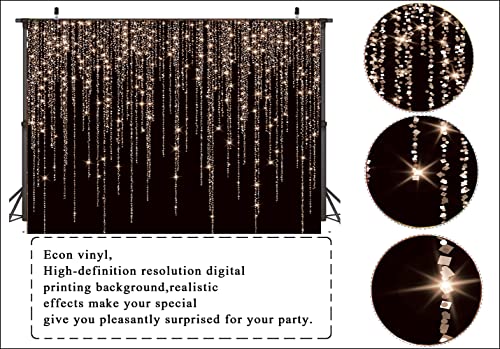 LTLYH 7X5ft Black and Gold Background 2026 New Year Backdrop Golden Spots Photoshoot Backdrop Vintage Astract Background for Family Birthday Party Newborn Studio Props - Image 3