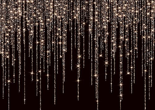 LTLYH 7X5ft Black and Gold Background 2026 New Year Backdrop Golden Spots Photoshoot Backdrop Vintage Astract Background for Family Birthday Party Newborn Studio Props - Image 1