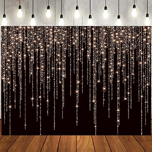 LTLYH 7X5ft Black and Gold Background 2026 New Year Backdrop Golden Spots Photoshoot Backdrop Vintage Astract Background for Family Birthday Party Newborn Studio Props - Image 2