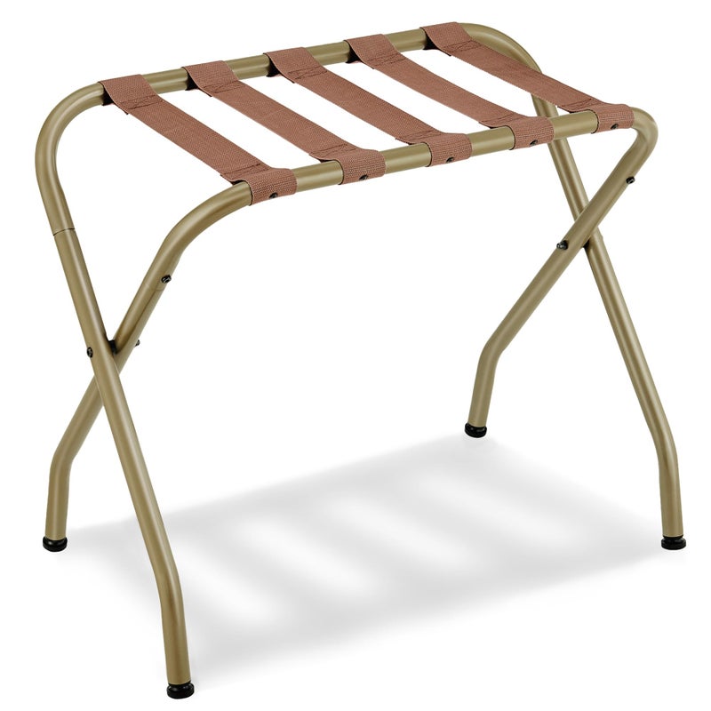 SONGMICS SONGMICS Luggage Rack Luggage Rack for Guest Room Suitcase Stand Steel Frame Foldable for Bedroom Golden URLR064A01