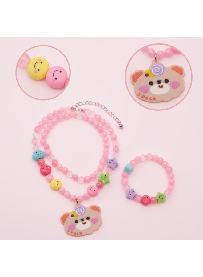 Dantiya Bunny Pendant Girls Jewelry Set – Colorful Beaded Necklace & Stretch Bracelet | Cute Asthetic Accessories for Kids, Adults, Girls & Women, Ideal Gift for Friends, Birthday, Anniversary, Bridesmaid, Valentine’s, Thanksgiving - Image 2