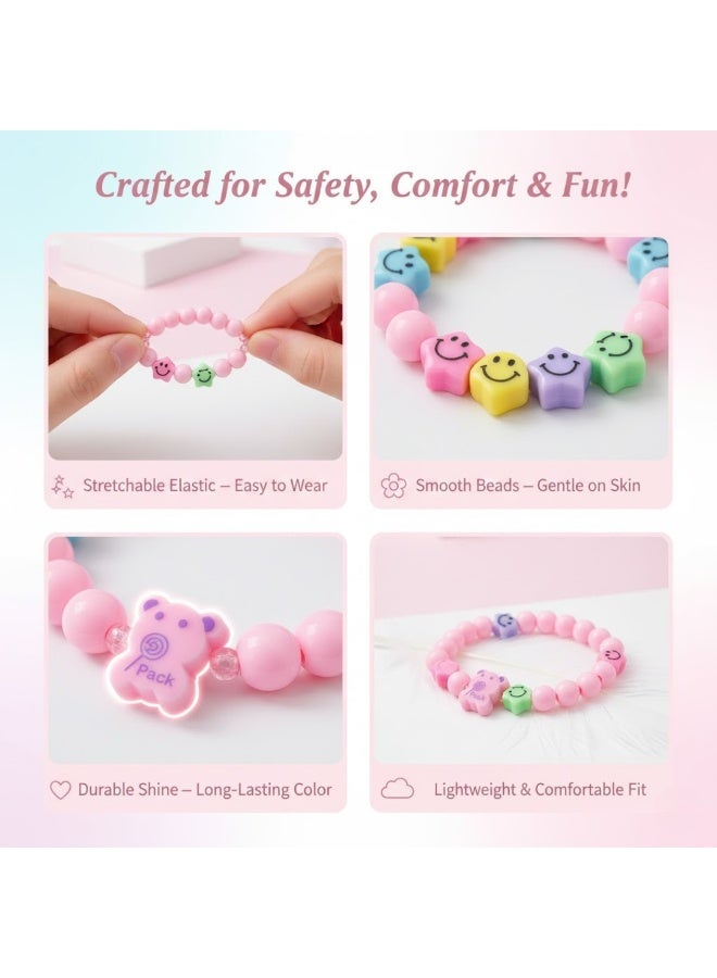 Dantiya Bunny Pendant Girls Jewelry Set – Colorful Beaded Necklace & Stretch Bracelet | Cute Asthetic Accessories for Kids, Adults, Girls & Women, Ideal Gift for Friends, Birthday, Anniversary, Bridesmaid, Valentine’s, Thanksgiving - Image 4