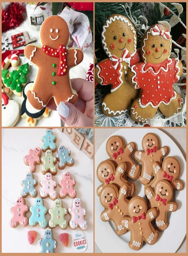 Orapink Gingerbread Man Cookie Cutter Set, 2PCS Christmas Gingerbread Man & Woman Shape Stainless Steel Biscuit Cutters For Baking - Image 5