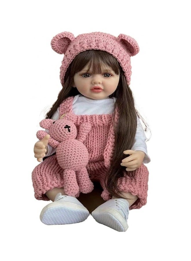xozgdovg Classic 24 inch 60cm Reborn Baby Doll Soft Cotton cloth body and silicon Head, Hand and leg Newborn real like Baby Doll Girl Toy Gift Dolls  - Image 1