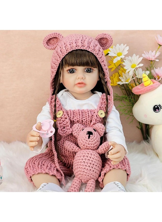 xozgdovg Classic 24 inch 60cm Reborn Baby Doll Soft Cotton cloth body and silicon Head, Hand and leg Newborn real like Baby Doll Girl Toy Gift Dolls  - Image 2