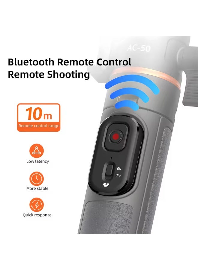 في ار اي جي حامل ثلاثي القوائم مغناطيسي مزود بجهاز تحكم عن بعد بتقنية بلوتوث من VRIG، متوافق مع كاميرات Insta360 Ace و Ace Pro و Ace Pro 2 و X5، مع رأس كروي 360/قاعدة تثبيت. - Image 4