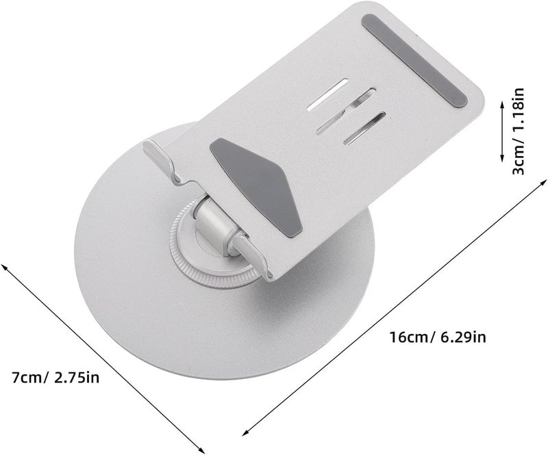 Adjustable 360° Rotating Foldable Mobile Metal Stand for Smartphones and Tablets, Portable Aluminum Alloy Desktop Holder for Office and Home Use, Iridescent Silver - Image 2