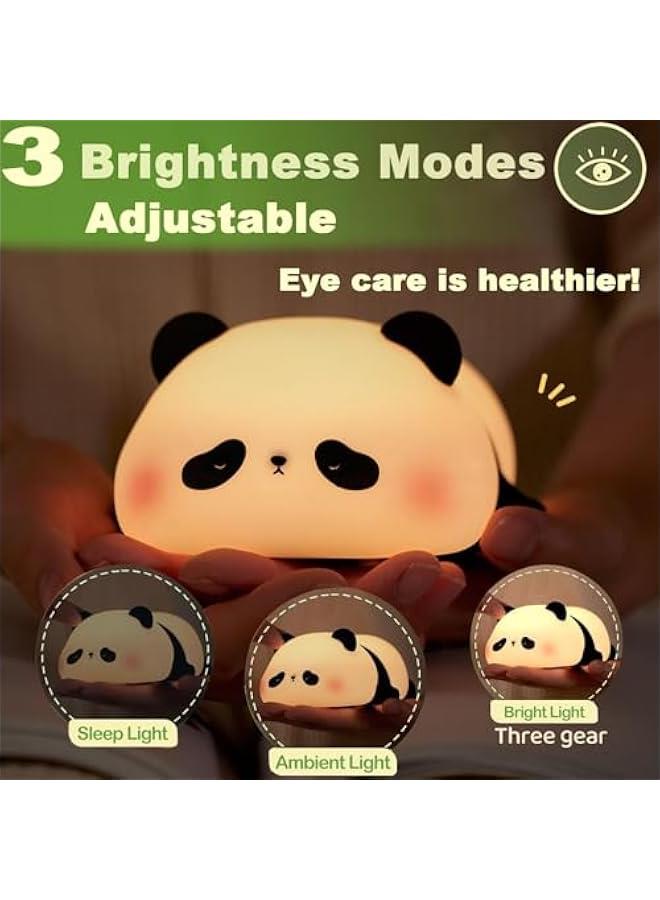 MOXO Cute Panda Night Light LED Squishy Novelty Animal Night Lamp 3 Level Dimmable Nursery Nightlight for Breastfeeding Toddler Baby Kids Decor Cool Gifts for Kids - Image 3