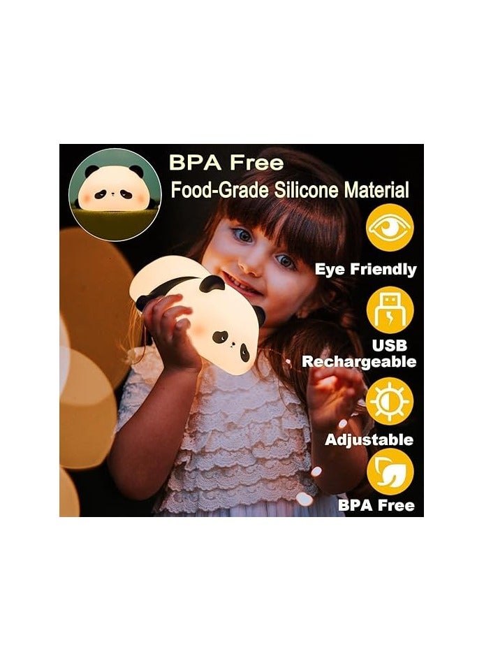 MOXO Cute Panda Night Light LED Squishy Novelty Animal Night Lamp 3 Level Dimmable Nursery Nightlight for Breastfeeding Toddler Baby Kids Decor Cool Gifts for Kids - Image 5