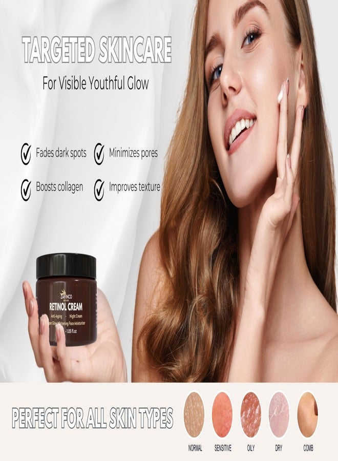 ZAFiNCO Retinol Face Moisturizer cream for EVERGREEN women with Niacinamide 20%, Anti Wrinkle & Anti aging Face Cream for Night, Clinically Tested for USA-1.05 Fl.oz - Image 4