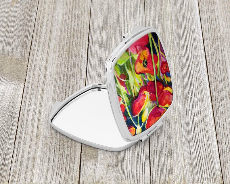 Caroline's Treasures JMK1269SCM Poppies Compact Mirror Decorative Travel Makeup Mirror for Women Girls Gifts Pocket Makeup Mirror Folding Handheld - Image 2