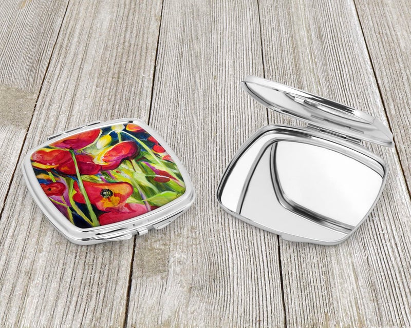 Caroline's Treasures JMK1269SCM Poppies Compact Mirror Decorative Travel Makeup Mirror for Women Girls Gifts Pocket Makeup Mirror Folding Handheld - Image 3