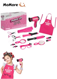Momore Girls Beauty Salon Set, Hair Stylist Set, Pretend Play Hair Cutting Kit, with Toy Hair Dryer, Curling Iron, Children's Hair Salon Tools  - Image 5