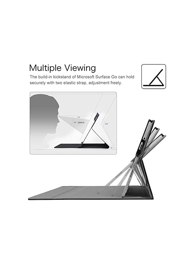 KASTWAVE Protective Case For Surface Go 3 2021 Surface Go 2 2020 Surface Go 2018 With Stylus Holder Multiple Angle Viewing Portfolio Business Cover Compatible With Type Cover Keyboard  - Image 4