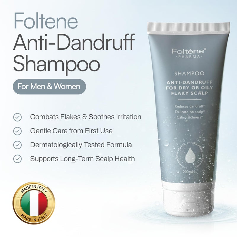 Foltene Anti Dandruff Shampoo for Men & Women â€“ Dry Scalp Shampoo for Itchy & Oily Scalp â€“ Dandruff Treatment with Piroctone Olamine & Salicylic Acid â€“ Sulfate-Free formula â€“ 6.76 fl oz - Image 2