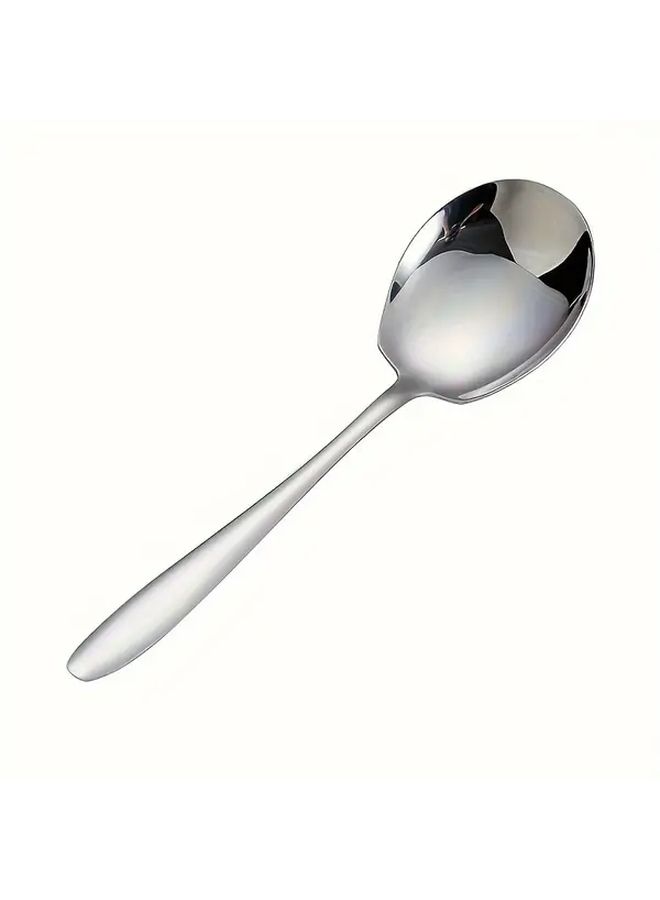 Extra Large Stainless Steel Long Handle Serving Spoons Silvery Color Durable Thick Design - Image 2