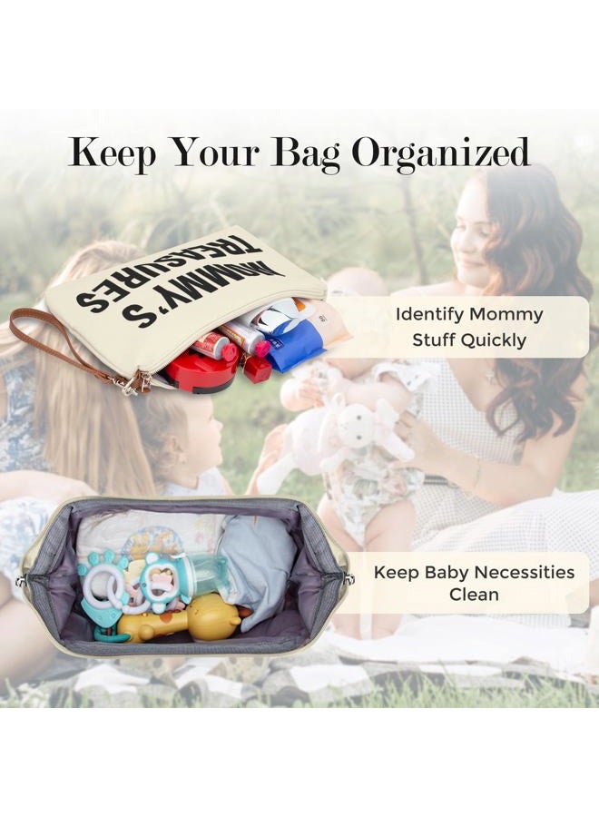 Printe Diaper Tote, Mommy Bag for Hospital & Travel, Waterproof Baby Bag with Large Capacity, Creamy White - Image 2