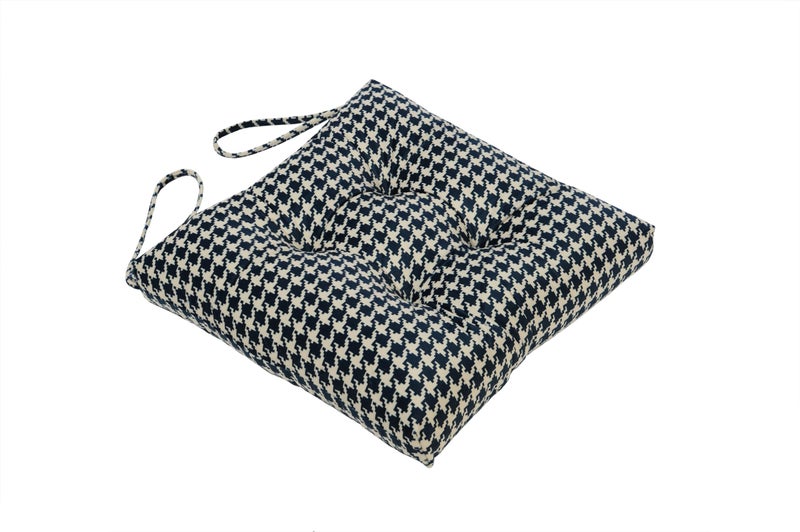 Makimoo 2-Pack Outdoor/Indoor Wicker Patio Seat Cushion Pad with Ties - Dining Chair Cushion, 17" x 17" (Blue Houndstooth) - Image 3
